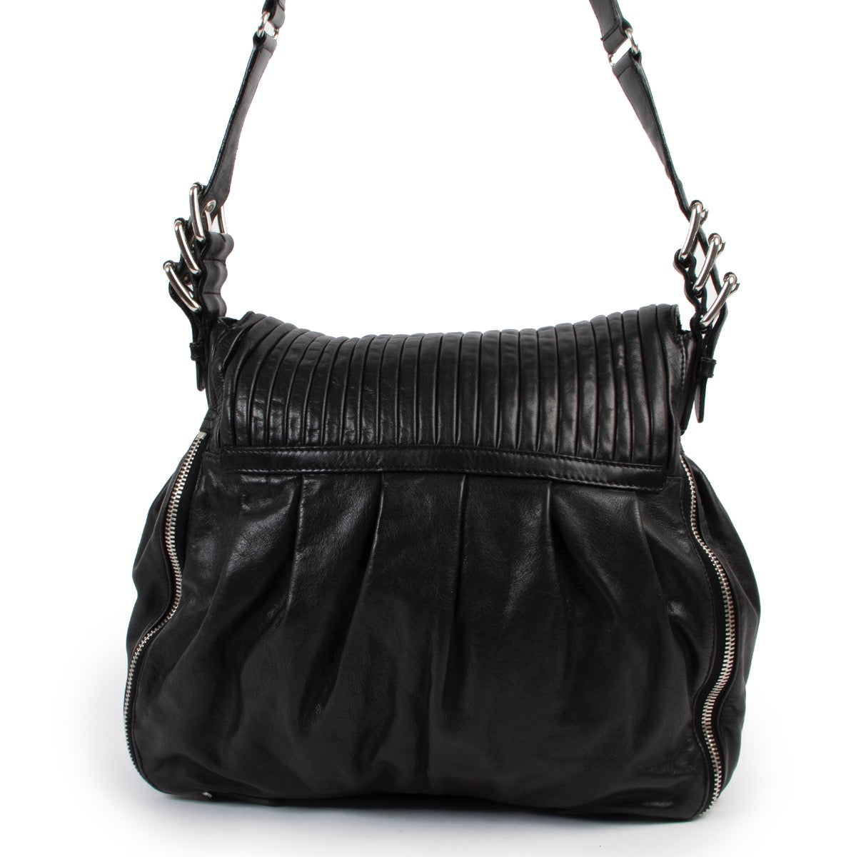 Shop safe online black Miu Miu crossbody bag in very good condition, Black Miu Miu bag in very good condition, Preloved Miu Miu bag in very good condition