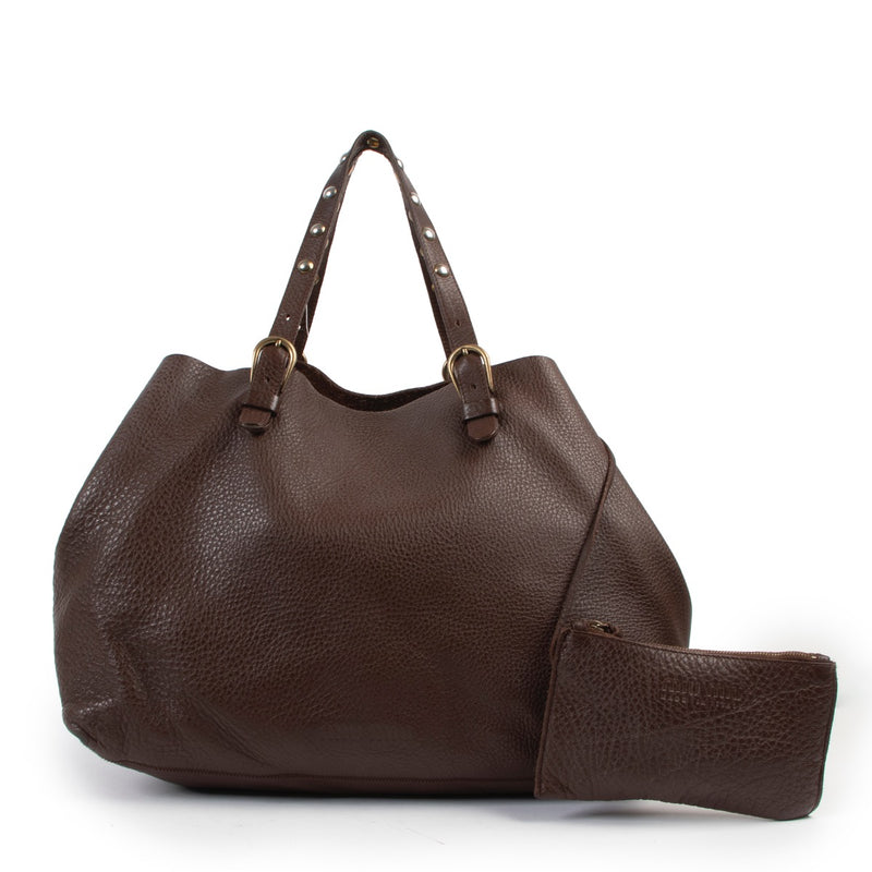 Buy an authentic second hand Miu Miu brown shopper bag at Labellov