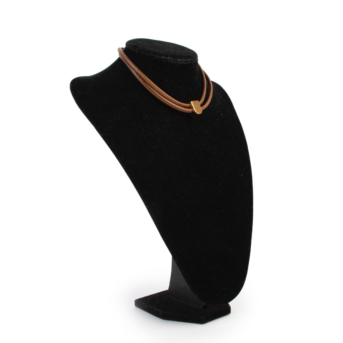 Shop safe online Delvaux cognac necklace in good condition, Delvaux necklace in good condition, Preloved Delvaux necklace in good condition.
