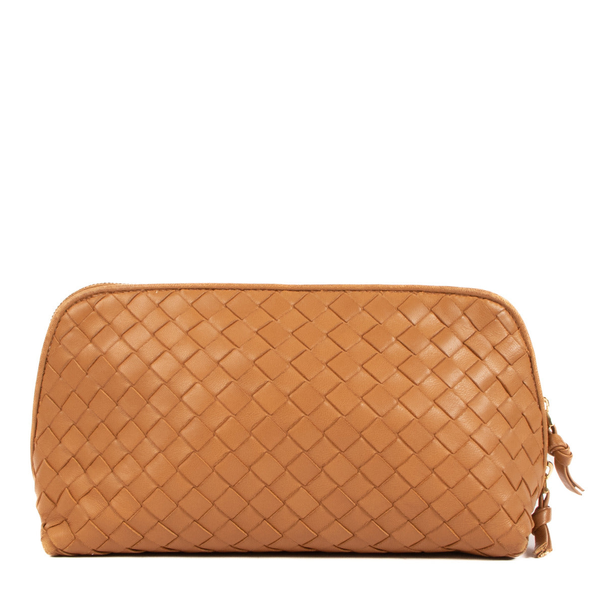 Pochette Bottega Veneta en cuir intrecciato camel