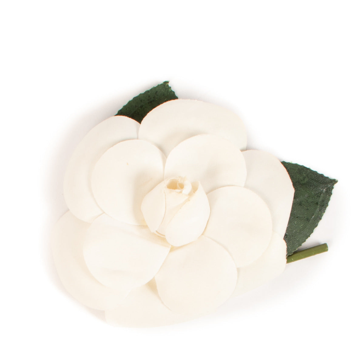 Broche Camélia en Satin Blanc Chanel