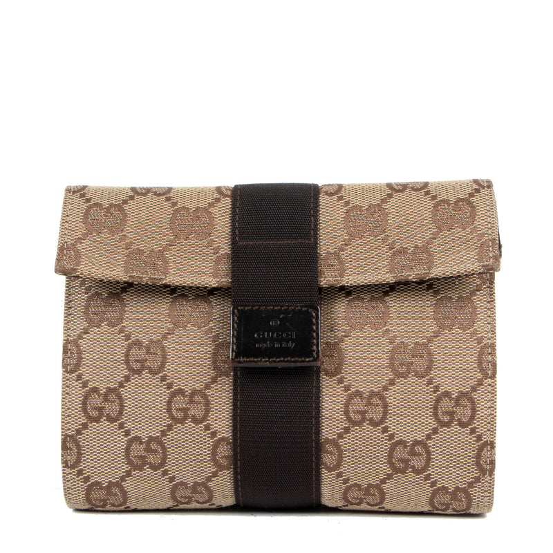Gucci Monogram Canvas Pouch for the best price at Labellov secondhand luxury in Antwerp Belgium