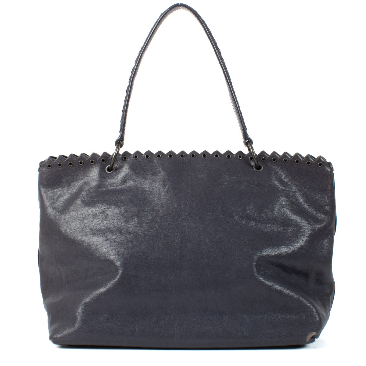 Sac à main Bottega Veneta Intrecciato violet avec poignée supérieure