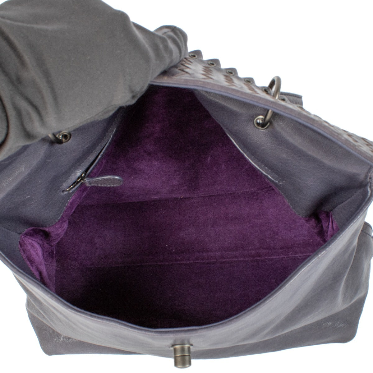 Sac à main Bottega Veneta Intrecciato violet avec poignée supérieure