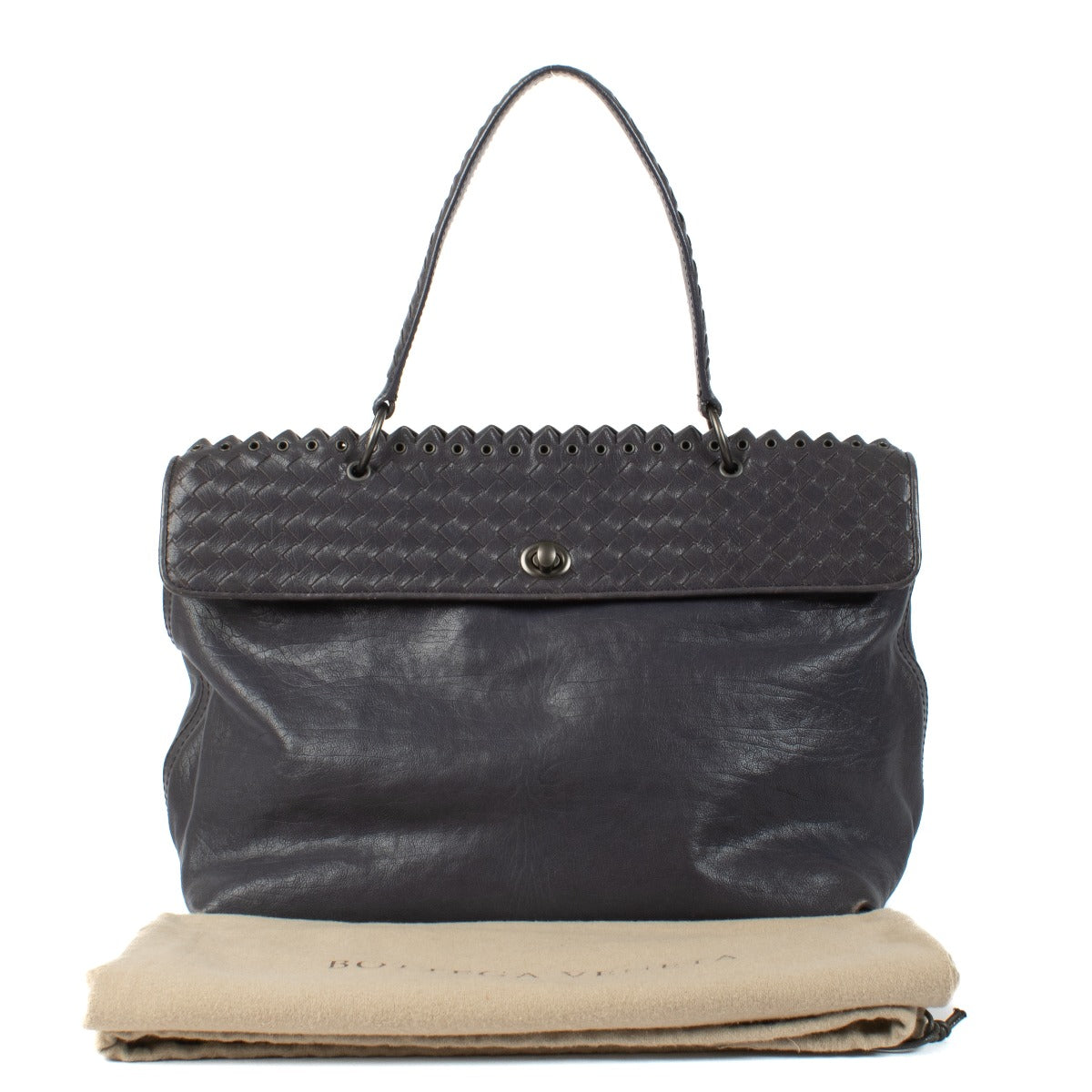 Bottega Veneta Purple Intrecciato Top handle Bag