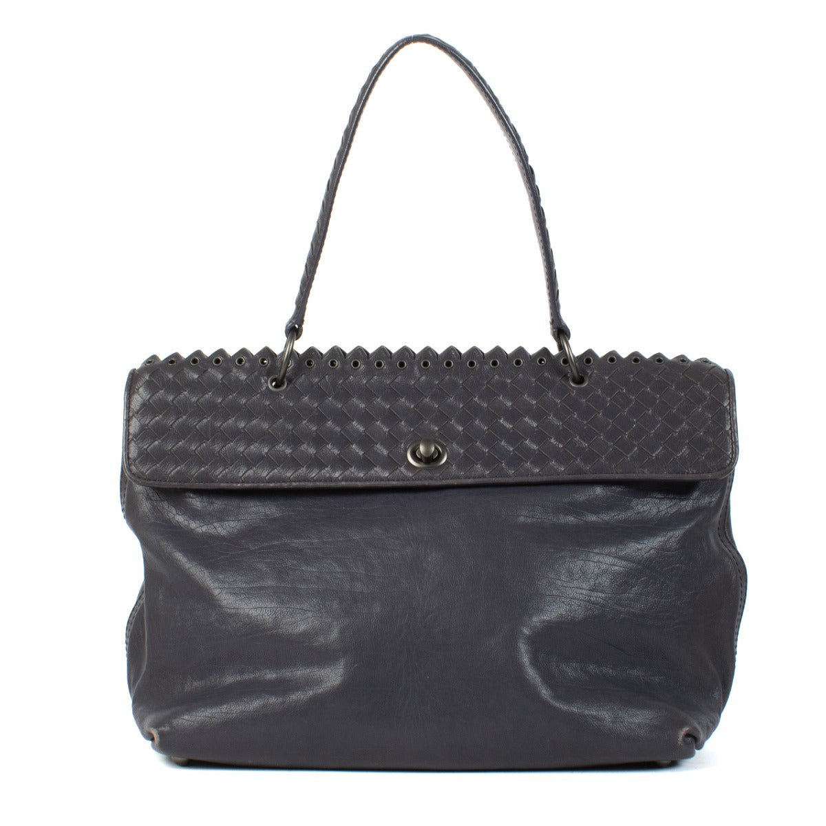 Bottega Veneta Purple Intrecciato Top handle Bag