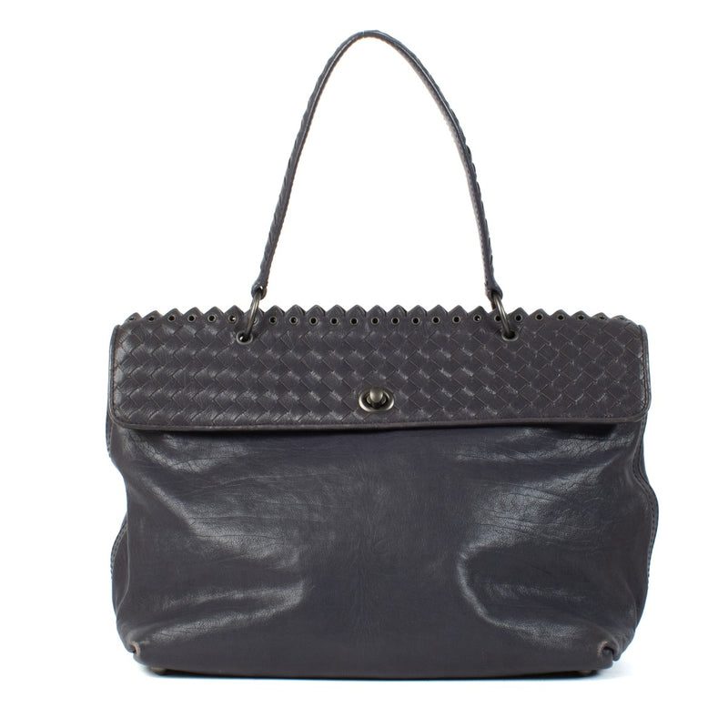 Bottega Veneta Purple Intrecciato Top handle Bag