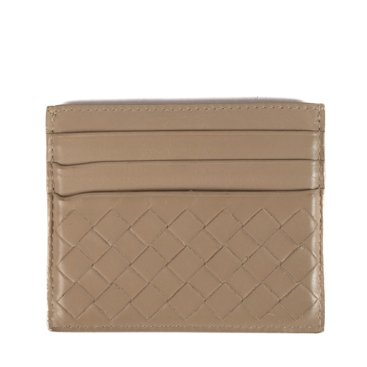 Porte-cartes Intrecciato beige Bottega Veneta