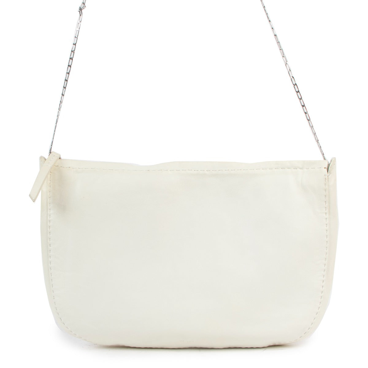 Shop safe online at Labellov in Antwerp this 100% authentic second hand Celine White Nappa Lambskin Chain Crossbody Bag