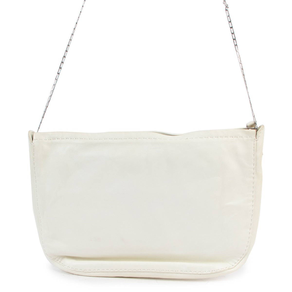 Shop safe online at Labellov in Antwerp this 100% authentic second hand Celine White Nappa Lambskin Chain Crossbody Bag
