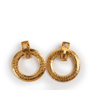 Shop authentic second hand vintage designer luxury Chanel Vintage Gold Hoop Clip Earrings at Labellov