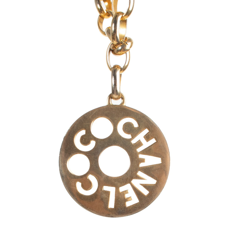 Shop second hand luxury designer high-end fashion Chanel Vintage Gold Coco Chanel Pendant Chain Necklace at Labellov.
