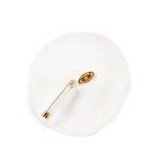 Chanel White Silk Jacquard Camelia Brooch for the best price at Labellov secondhand luxury in Antwerp. We buy and sell your preloved and new designer bags.