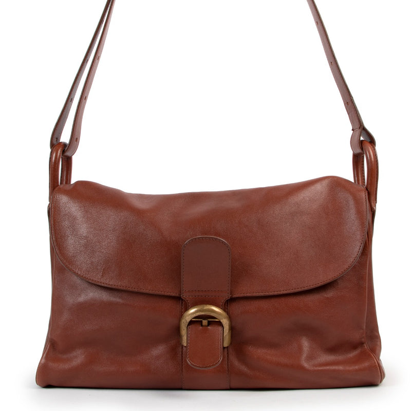 Shop safe online Delvaux Cognac Brillant Besace Crossbody Bag , Delvaux crossbody bag in good condition, Preloved Delvaux crossbody bag in good condition.