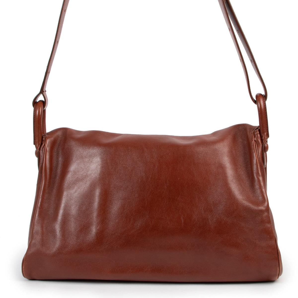 Shop safe online Delvaux Cognac Brillant Besace Bag , Delvaux crossbody bag in good condition, Preloved Delvaux crossbody bag in good condition.
