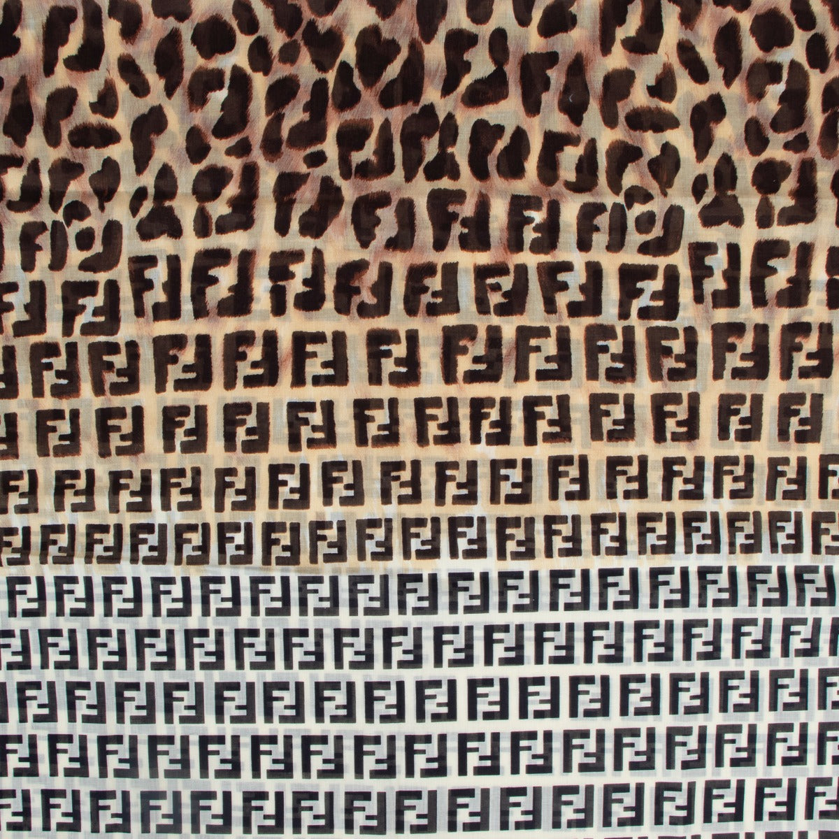 Fendi FF Leopard Cotton Scarf