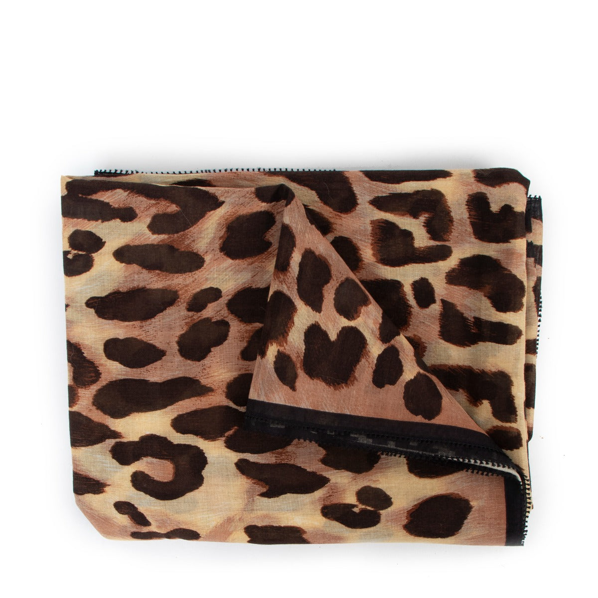 Fendi FF Leopard Cotton Scarf