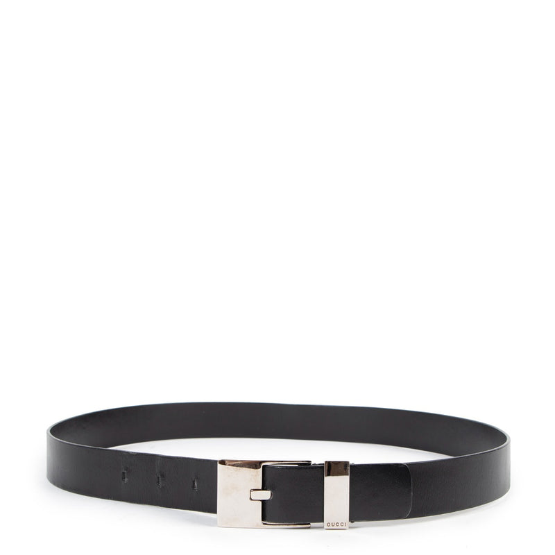 Gucci Vintage Black Leather Belt