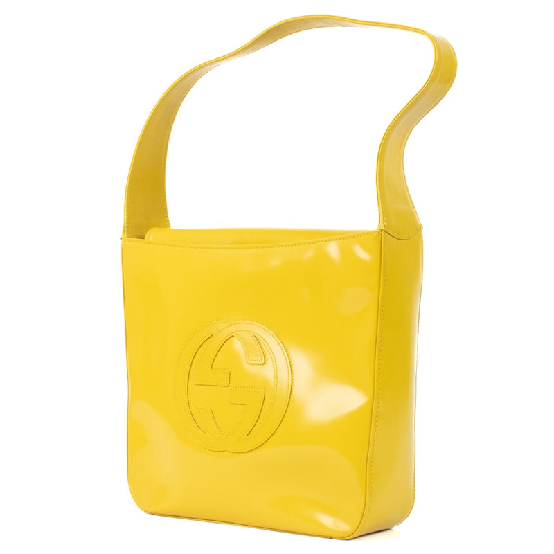 Shop 100% authentic Gucci Yellow Brushed Leather Vintage Shoulder bag at Labellov.com.