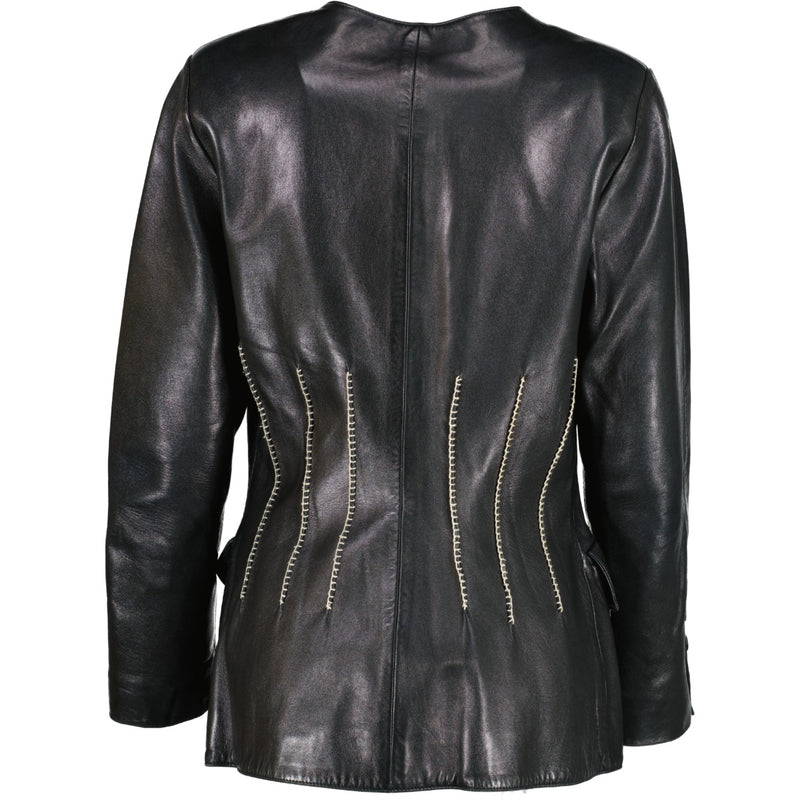 Buy second hand designer luxury fashion Hermès Vintage Black Lambskin Leather Jacket at Labellov