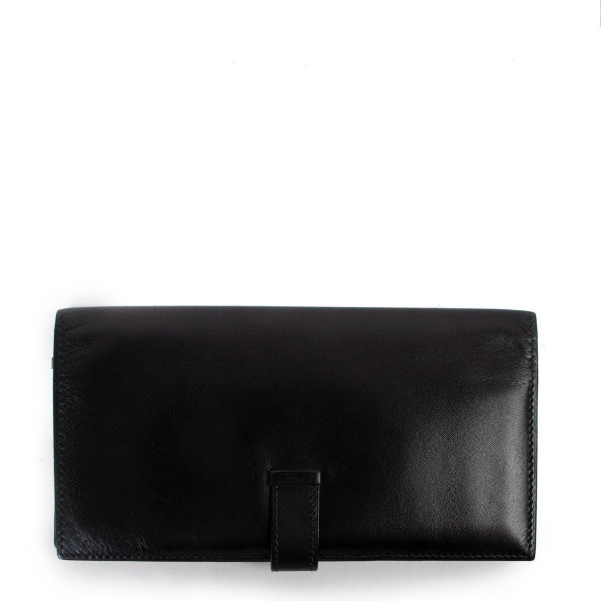 Shop designer vintage luxury fashion Hermès Black Swift Bearn Classic Wallet at Labellov.