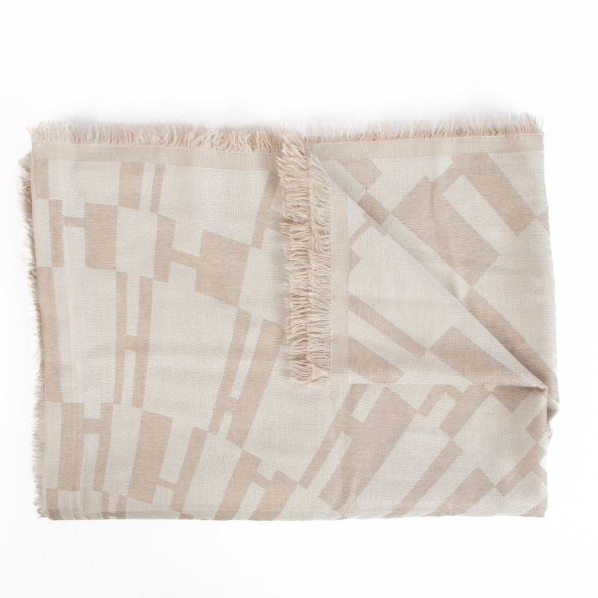 Buy an authentic Hermès Beige H Cashmere/Silk Shawl in excellent condition at Labellov in Antwerp.