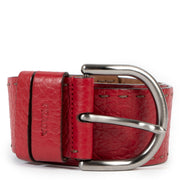 Prada Red Leather Double Stitch Belt