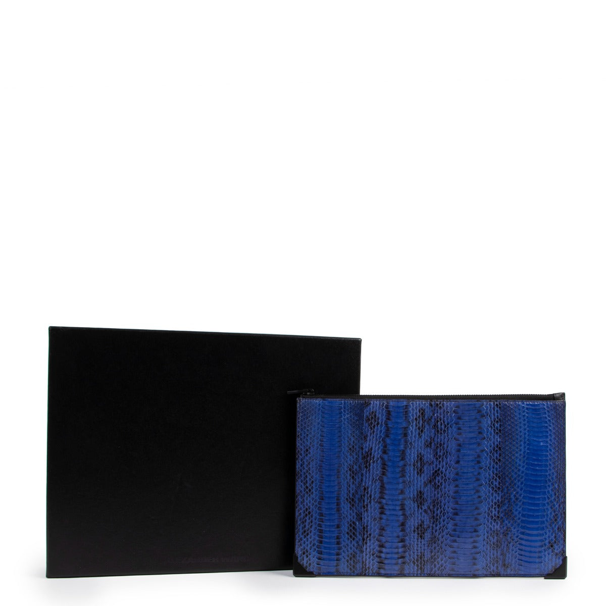 Shop safe online Alexander Wang blue clutch, Alexander Wang blue snakeskin clutch in very good condition, Preloved Alexander wang clutch in very good condition