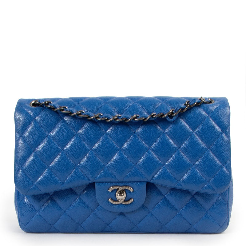 Chanel Blue Caviar Jumbo Classic Flap Bag
