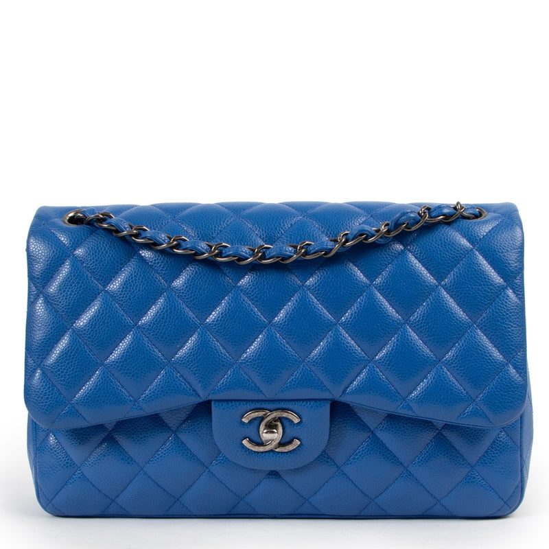 Chanel Blue Caviar Jumbo Classic Flap Bag
