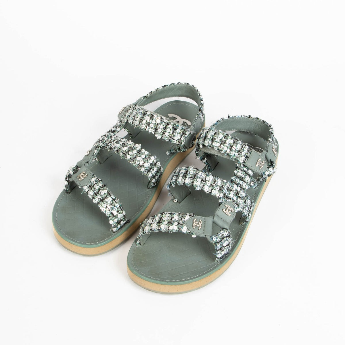 Shop these authentic Chanel Sequin Sandals pre-loved on Labellov.com