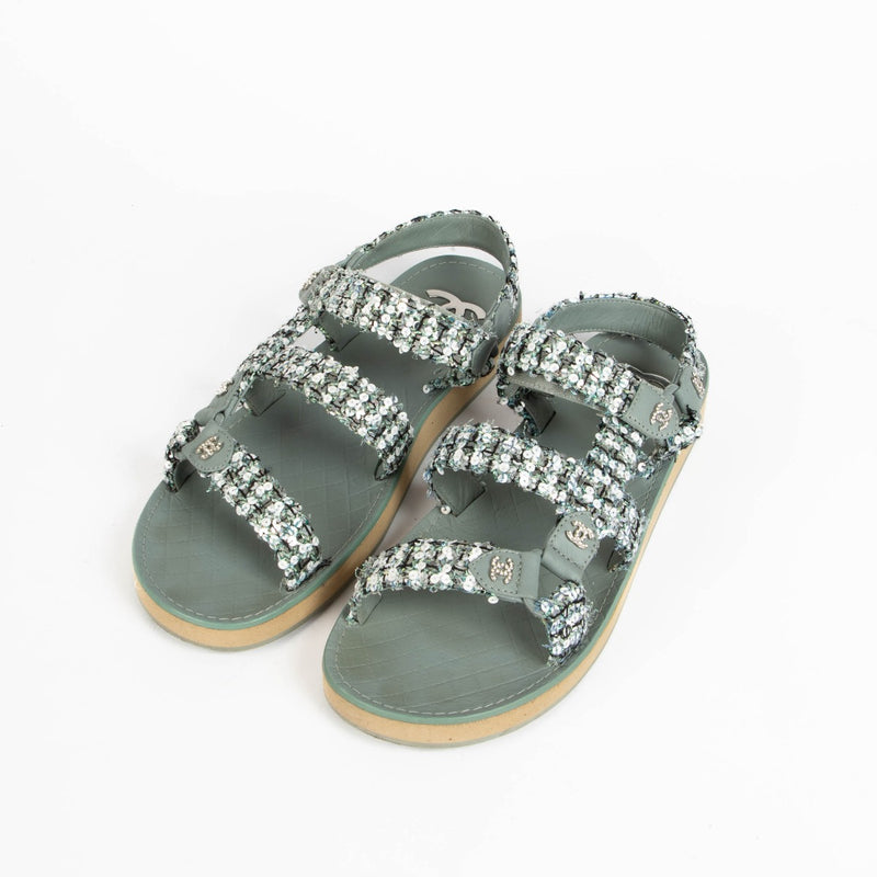 Shop these authentic Chanel Sequin Sandals pre-loved on Labellov.com