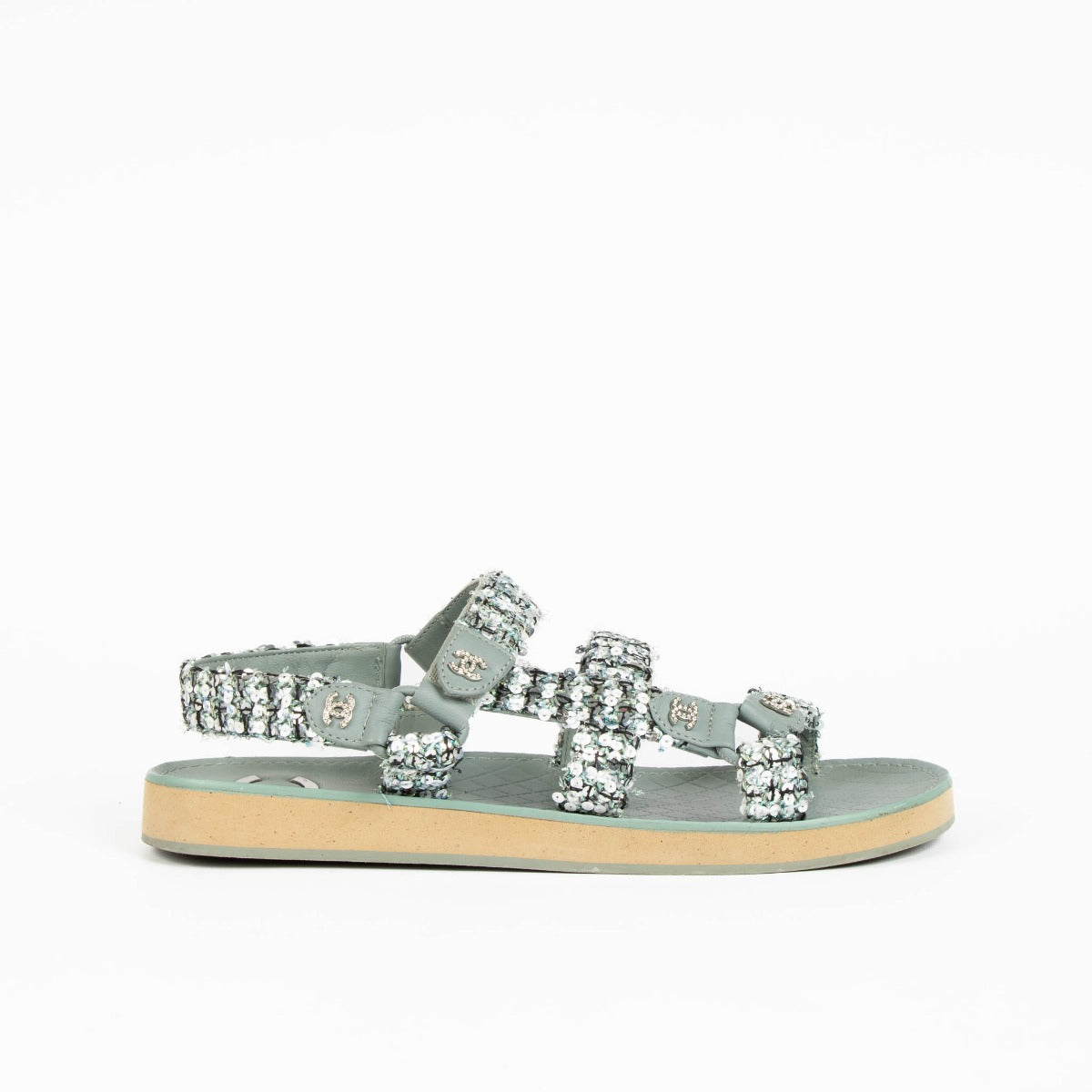 Shop these authentic Chanel Sequin Sandals pre-loved on Labellov.com