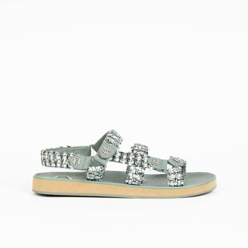 Shop these authentic Chanel Sequin Sandals pre-loved on Labellov.com