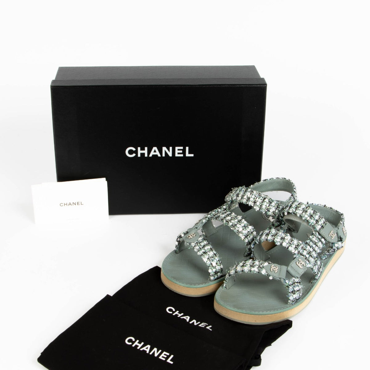 Shop these authentic Chanel Sequin Sandals pre-loved on Labellov.com