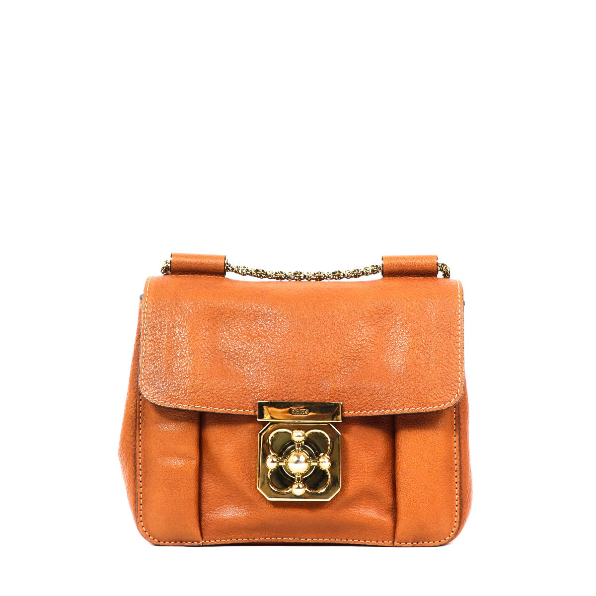 Buy an authentic second-hand Chloé Cognac Calf Leather Elsie Crossbody Bag in very good condition at Labellov in Antwerp.