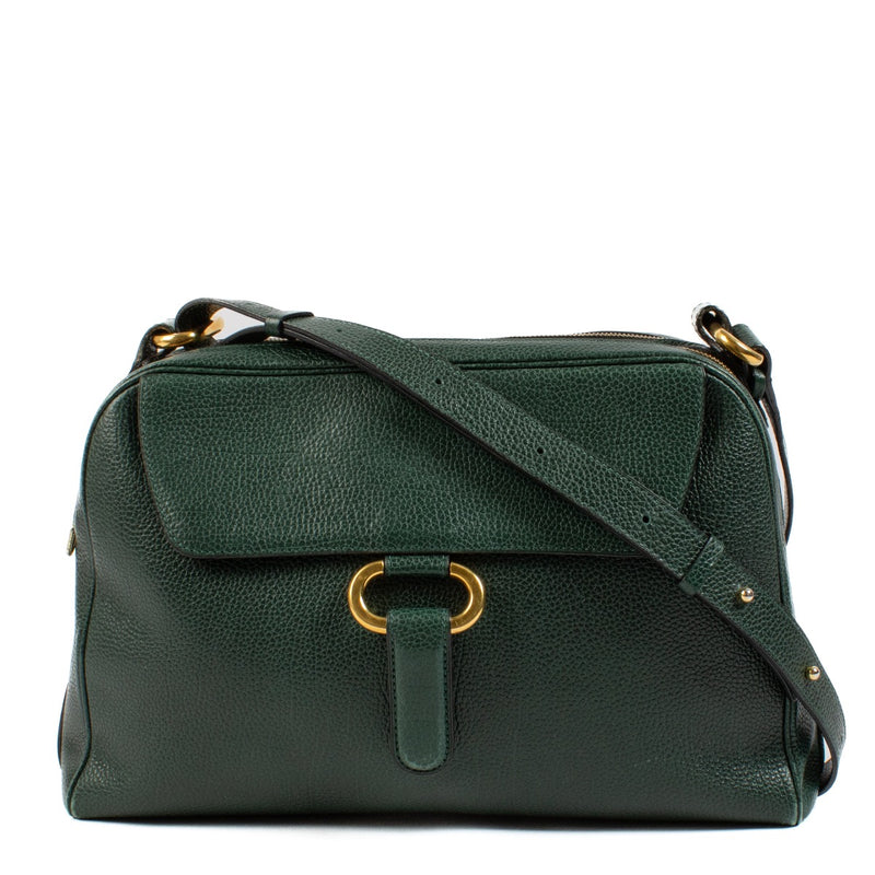 Shop safe online at Labellov in Antwerp, Brussels and Knokke this 100% authentic second hand Delvaux Vintage Green Leather Crossbody.