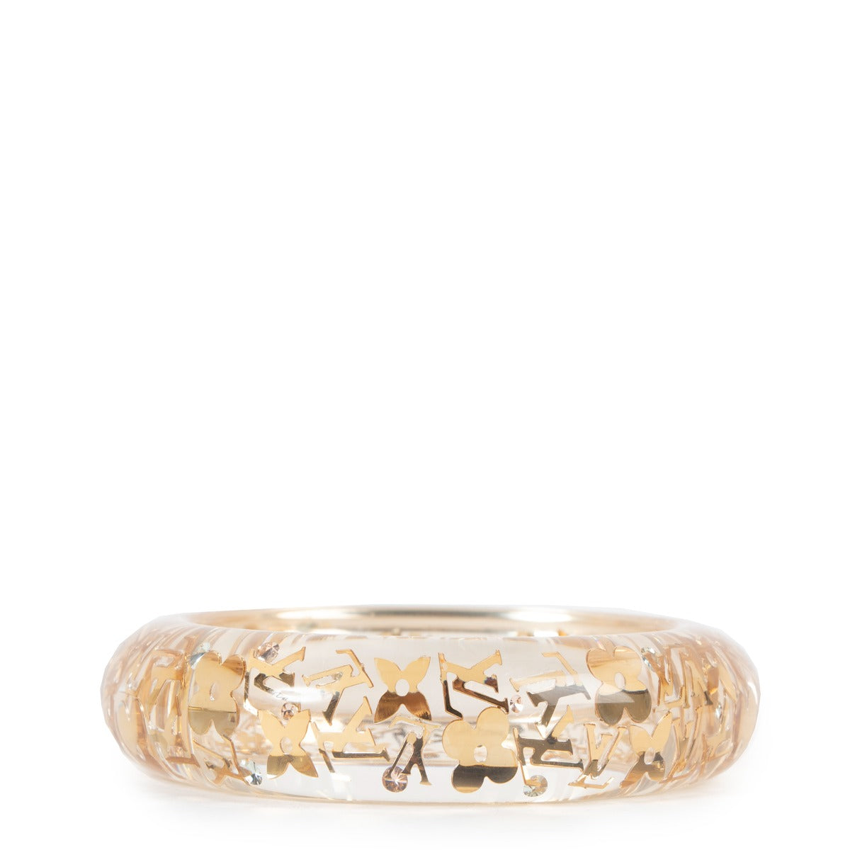 Louis Vuitton Clear Resin Monogram Inclusion Bangle Bracelet