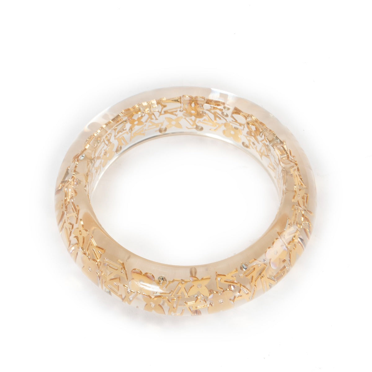 Louis Vuitton Clear Resin Monogram Inclusion Bangle Bracelet
