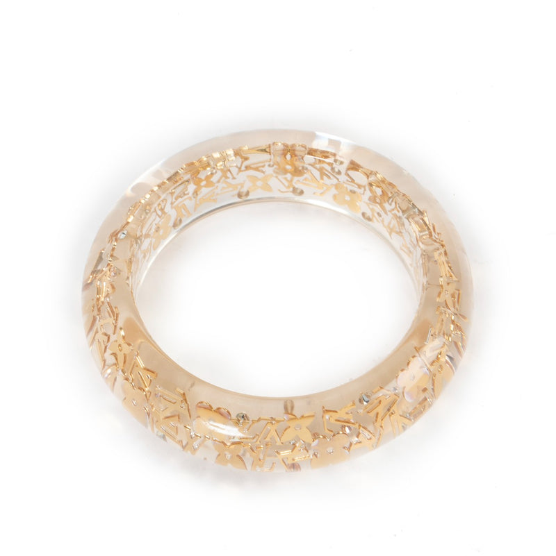 Louis Vuitton Clear Resin Monogram Inclusion Bangle Bracelet