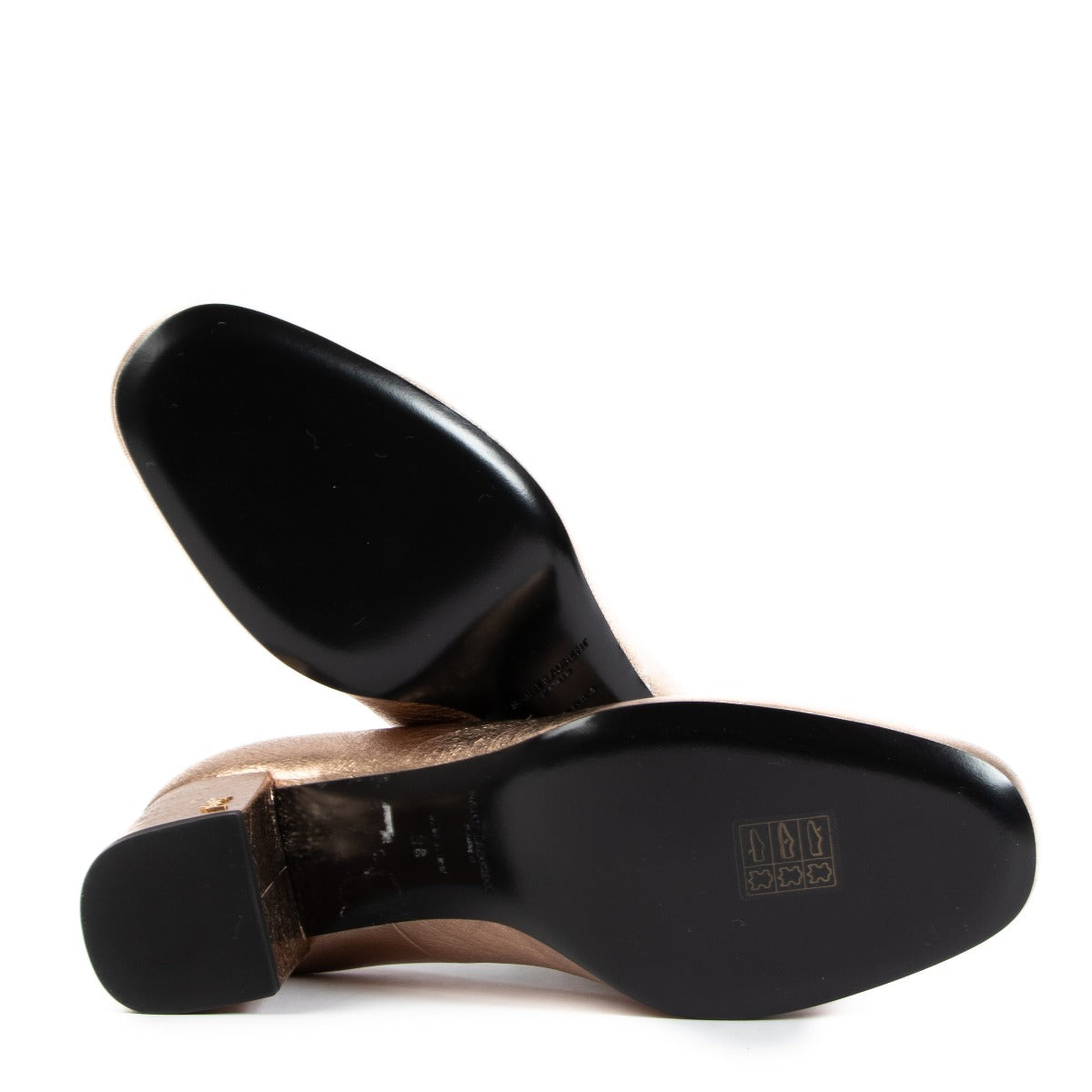 Saint Laurent Babies Metallic Mary Jane Pumps - Size 38