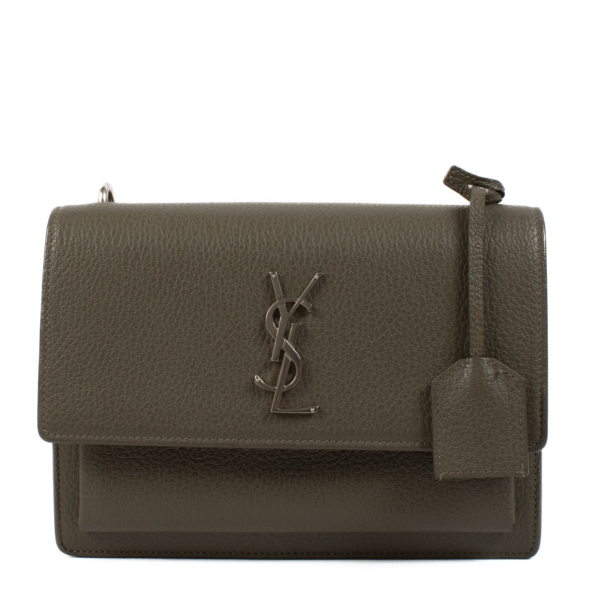 Saint Laurent Taupe Leather Sunset Medium Bag