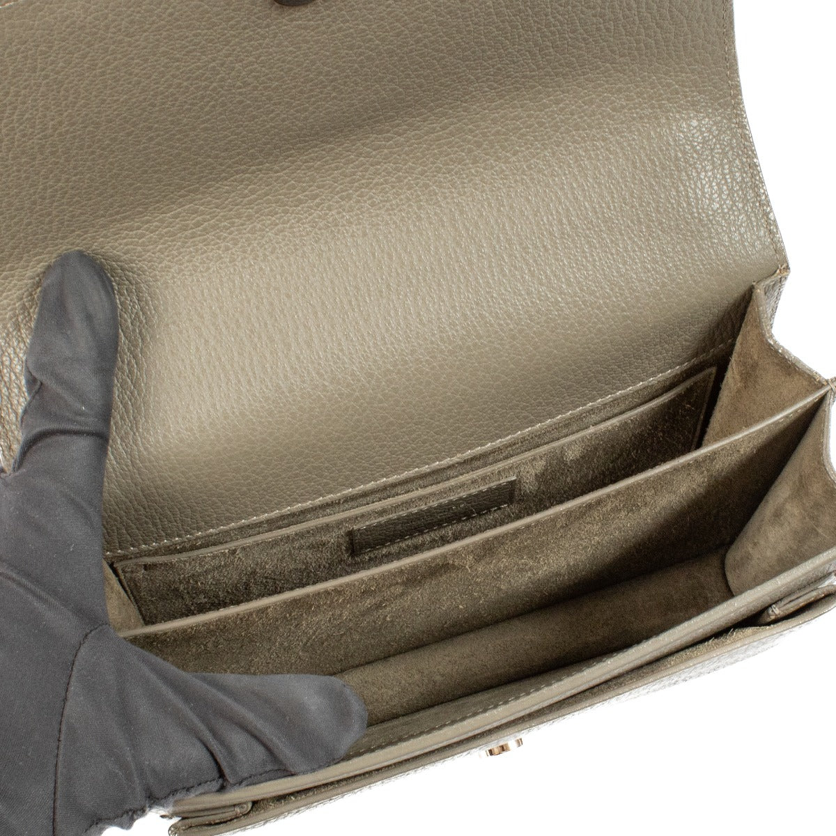 Sac Sunset moyen en cuir taupe Saint Laurent