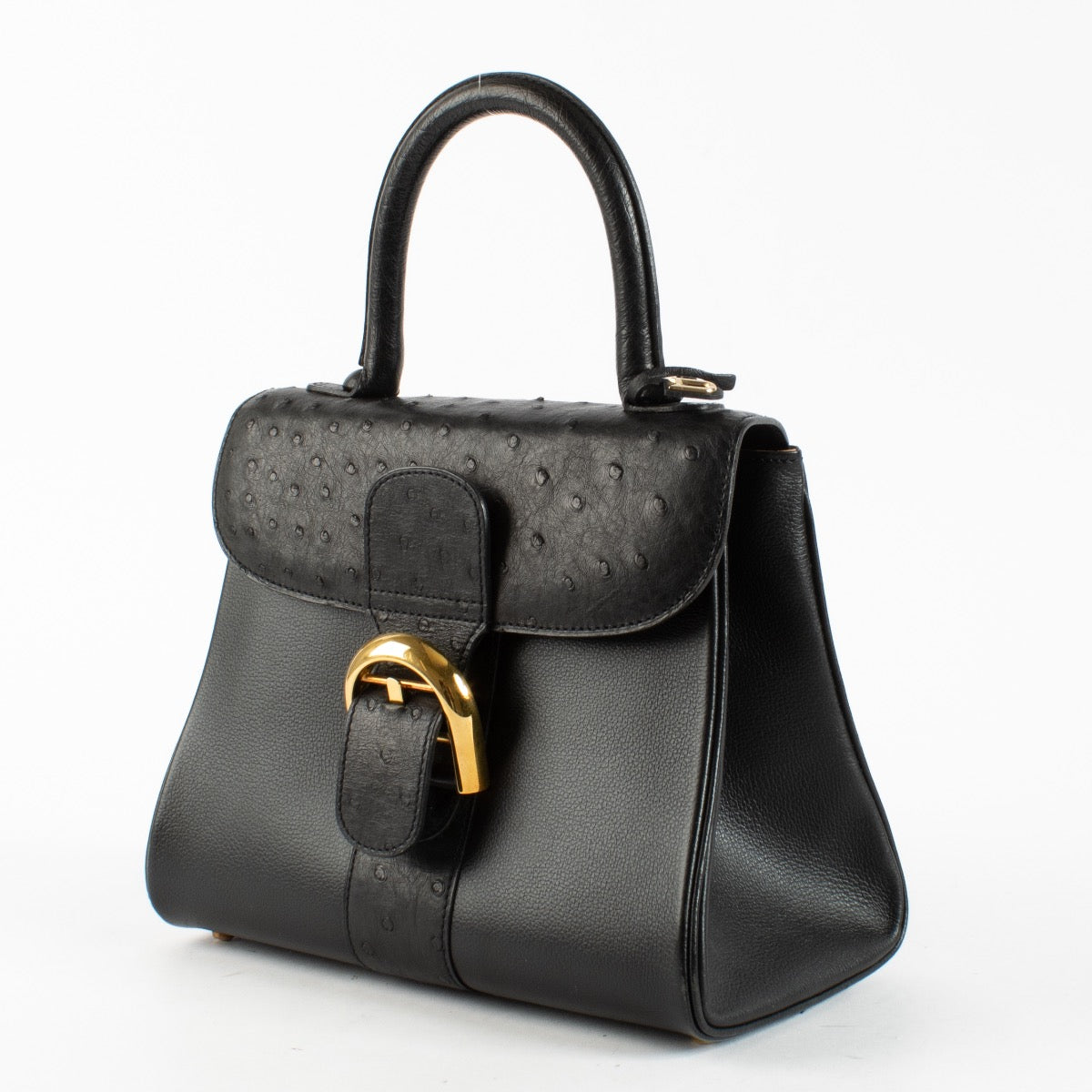 Authentic pre-loved Delvaux Black Ostrich Brillant PM on Labellov.com