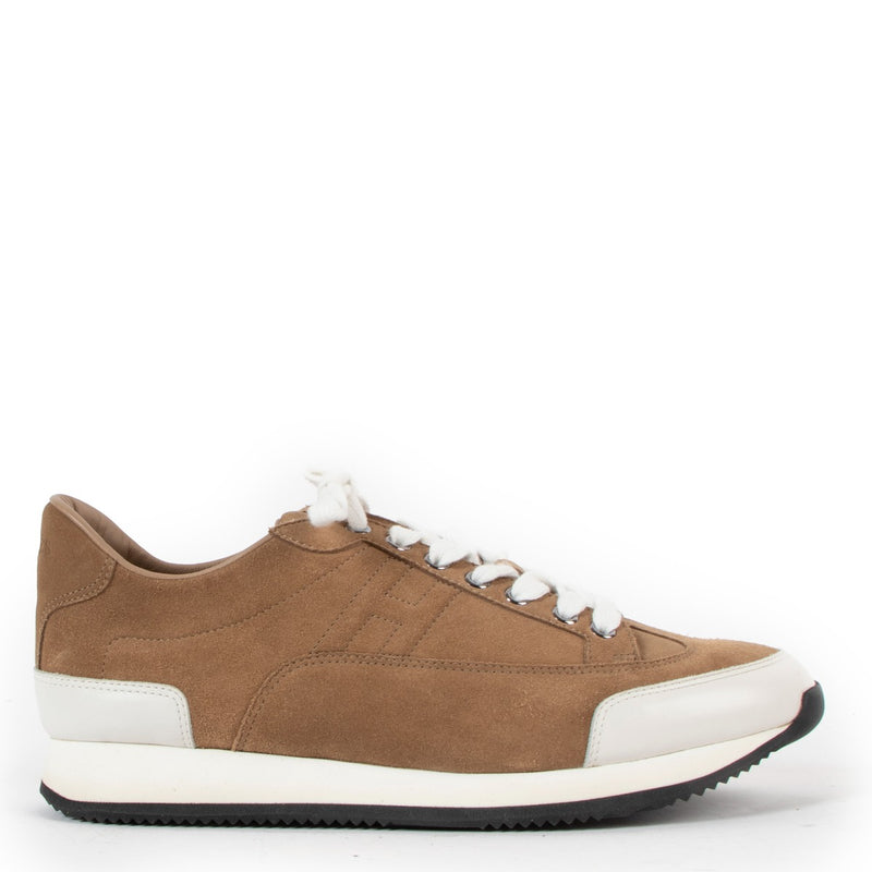 Hermès Beige Suede Goal Sneakers