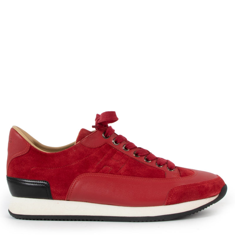Hermès Red Suede Leather Goal Sneakers