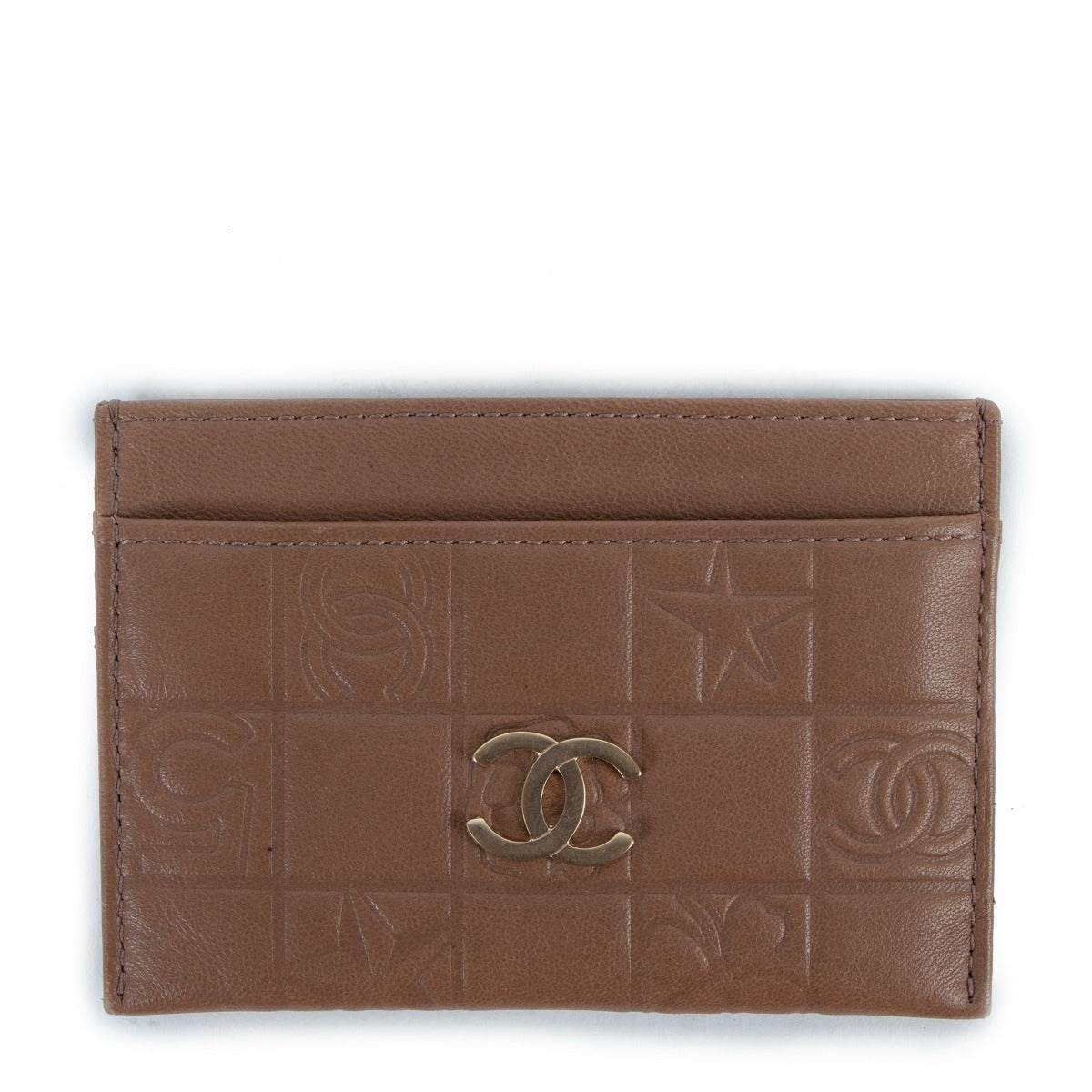 Chanel Brown Leather Precious Symbols Card Holder