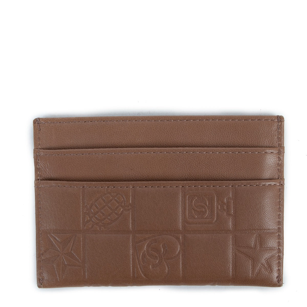 Chanel Brown Leather Precious Symbols Card Holder