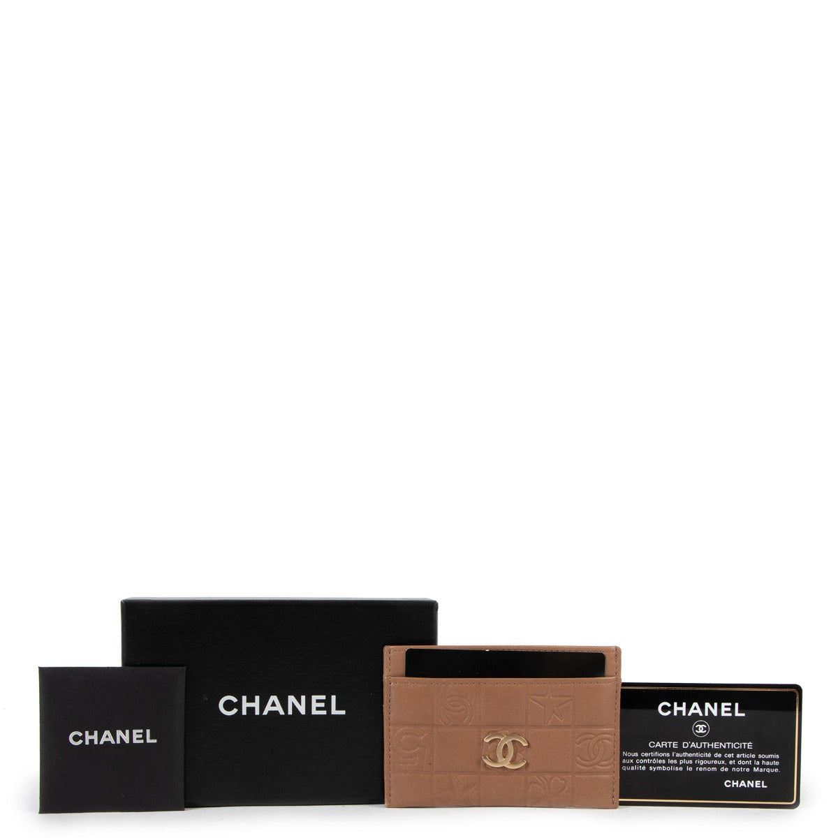 Chanel Brown Leather Precious Symbols Card Holder