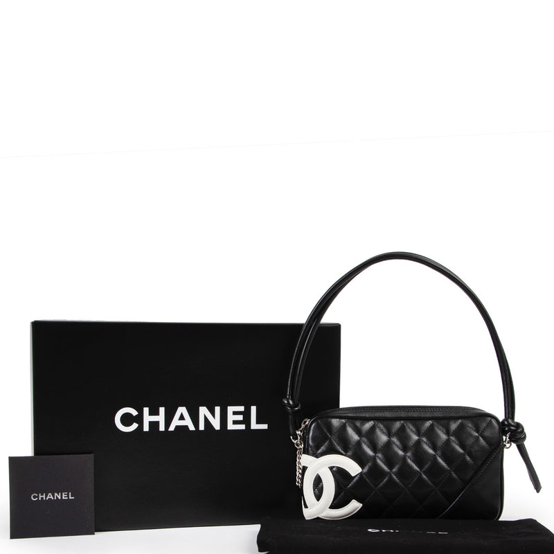 Shop safe online at Labellov in Antwerp this 100% authentic second hand Chanel Black Quilted Leather Cambon Shoulder Bag
